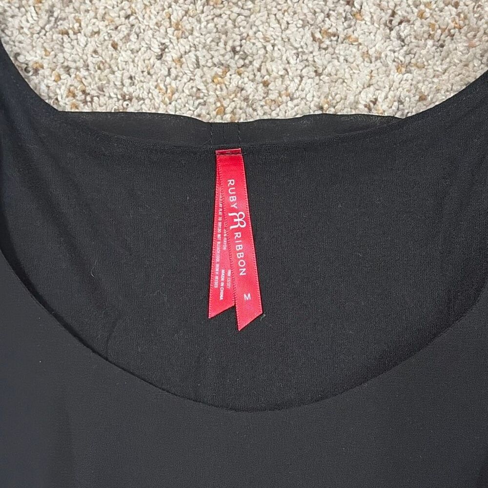 Ruby Ribbon Black Cold Shoulder Blouse Women’s Me… - image 5